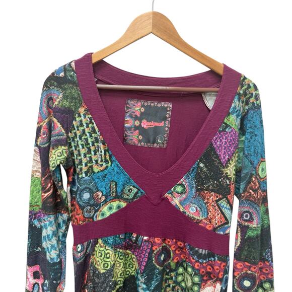 Desigual Multi Pattern Short Sleeve Mini Dress Multicolor - Picture 2 of 8